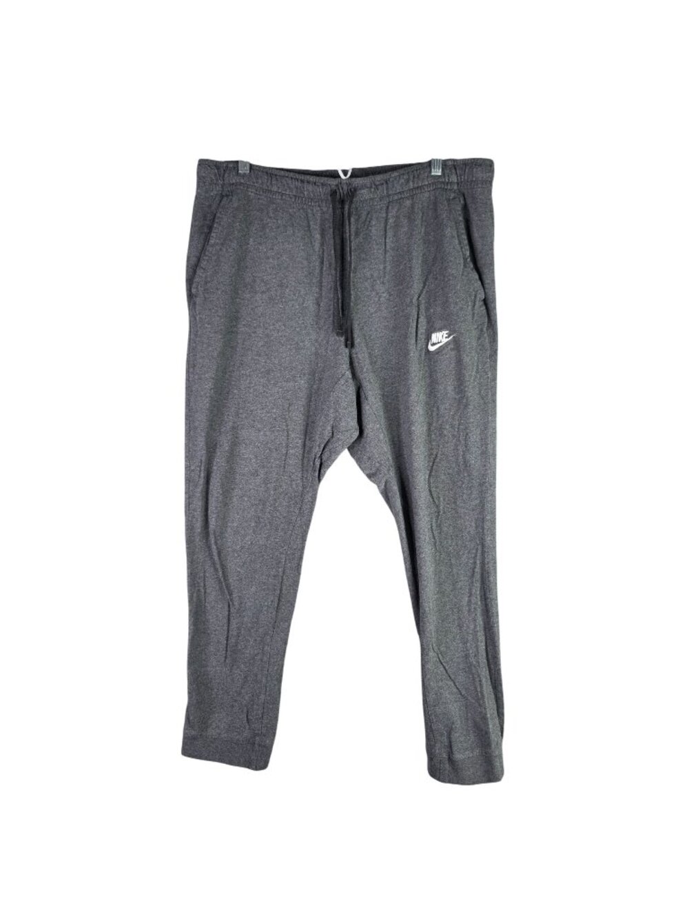 Mens Nike Gray Jogger Drawstring Sweatpants Cotton Elastic Waist Pockets Size XL